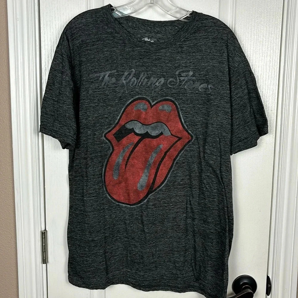 The Rolling Stones Band Men's Tongue‎ Graphic Crewneck Short Slve T-Shirt Size L